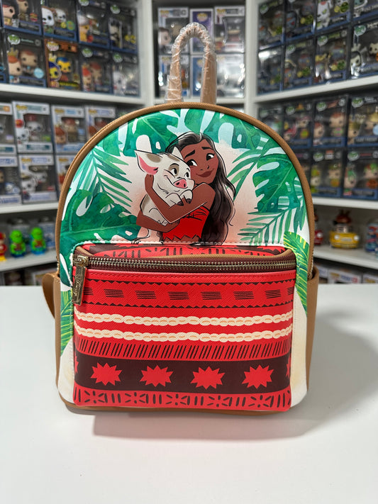 Danielle Nicole Moana with Pua and Hei Hei Backpack